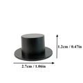 Mini black plastic snowman hat DIY accessory with dimensions 1.2cm height and 2.7cm diameter - Black Top Hat 2.7cm