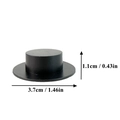 Mini black top hat for DIY crafts with 3.7cm base diameter and 1.1cm height - Black Top Hat 3.7cm