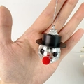 Addobbo natalizio a forma di pupazzo di neve in vetro specchiato con cappello a cilindro - Pupazzo di Neve Regolare Palla 3cm