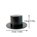 Miniature black top hat for DIY crafts and doll decoration size 4.1cm width and 1.9cm height - Black Top Hat 4.1cm