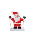 Figurine de Père Noël en bois fait main pour décoration de table avec base festive blanche - Style Père Noël (Style B)