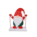 Décoration de Noël en bois, gnome avec chapeau rouge et barbe blanche pour la table - Style Gnome au Chapeau de Flocon de Neige (Style C)