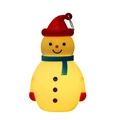 Detailansicht der leuchtenden LED-Schneemann-Weihnachtslaterne mit rotem Hut und Ring - Roter Hut Schneemann