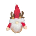 Gnomo di Natale in peluche con cappello rosso, corna di renna e barba bianca decoro - Stile Corna di Rodolfo