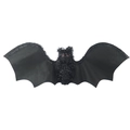 Decorazione di Halloween pipistrello nero in peluche con occhi rossi per feste - Decorazione Appesa a Pipistrello