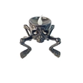 Candela LED a teschio nero lucido con gambe in osso per decorazione di Halloween - Luce Candela Scheletro Quadrato Bronzo
