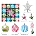 Détails du lot de 45 boules de Noël macaron avec cimier étoile et tailles mélangées - Ensemble de Bonbons 16-89