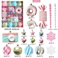 Lot de 58 ornements de Noël macaron incluant bonbons, étoiles et boules peintes - Ensemble de Bonbons 58-24