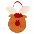 Süße braune Rentier Filz-Geschenktüte für Weihnachten mit roter Nase und weißen Hörnern - Elch-Stil
