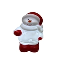 Simpatica statuina di pupazzo di neve di Natale con cappello rosso e luce notturna - Pupazzo di Neve Luce Bianca