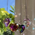 Hanging heart crystal prisms in multiple colors with high-quality K9 faceted cut glass - Multicolor Heart Style (LT122301)