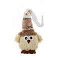 Gufo di peluche con lungo cappello a fiocchi di neve e campanellini per la casa - Bianco