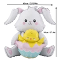 Easter foil balloon featuring a cute bunny and chick with dimensions 65x95cm shown - Rabbit Style 1 / 95x65cm