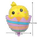 Detail view of hatching chick foil balloon for Easter with dimensions 57cm by 44cm - Chicken / 57x44cm