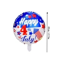 Close-up of a 45cm Happy 4th of July star and stripes pattern aluminum foil balloon - Round Style (45cm)
