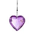 Purple faceted heart crystal pendant with hanging string for holiday home decor - Purple Heart