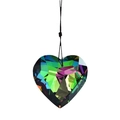 Iridescent faceted crystal heart pendant with colorful reflection for home decor - Rainbow Gradient Heart