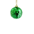 Green mirror disco ball ornament with gold hanging string for holiday party decoration - 3cm Green (Plastic Cap)