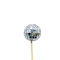 Topper per torta con palla disco a specchio e bastoncino di legno per feste e compleanni - Palla 3cm con Bastoncino