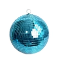 Blue disco mirror ball with metallic hanging ring for party decoration and stage events - 15 Blue (Metal Ring)