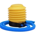 Manual yellow bellows foot pump with blue hose for Easter party balloons and inflatables - Foot Operated Pump
