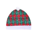 Christmas car seat cover in red and green plaid fabric with white snowflake patterns - Red and Green Plaid