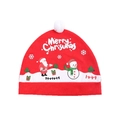 Red velvet Christmas car seat cover featuring Santa Claus and snowman festive print - Red