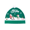 Green Christmas car seat cover with Merry Christmas print and festive illustrations - Green