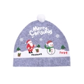 Grey felt Christmas car seat cover with Merry Christmas print and plush white pom-pom decoration - Gray