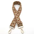 Dettaglio della tracolla geometrica con rombi e ganci girevoli in metallo dorato - Chiusura in Argento / N. 1 Beige Marrone