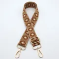Tracolla regolabile in tessuto con motivi geometrici a rombi e ganci in metallo oro - Chiusura in Argento / N. 2 Cachi Marrone
