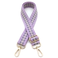 Adjustable woven shoulder strap in lavender with gold metal hardware for handbags - No.20 Purple