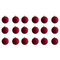 Set di 18 palline di Natale floccate bordeaux con cappucci dorati per albero festivo - Borgogna Set da 18