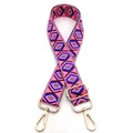 Detail of adjustable geometric diamond weave strap with gold metal lobster clasps No. 22 - No. 22 Rose Pink Blue