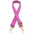 Adjustable woven pink shoulder strap with white arrow pattern and gold metal buckles - No.1 Rose Pink