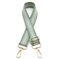 Tracolla regolabile in tela verde chiaro con motivo twill bianco e ganci in metallo oro - Chiusura in Argento / Verde Matcha
