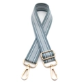 Tracolla regolabile con trama a spina di pesce blu e bianca e ganci in metallo dorato - Chiusura in Argento / Grigio Blu Acqua