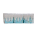 Set di tre ornamenti natalizi a forma di scatola regalo azzurra glitterata con bordo peluche - Blu