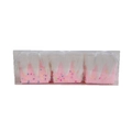 Ornamenti natalizi a cubo macaron rosa in schiuma con neve bianca, set da 3 - Rosa