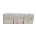 Set di tre scatole regalo di Natale macaron bianche con cime di peluche e glitterati - Bianco