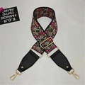 Dettaglio della tracolla jacquard bohémien con motivi floreali e fibbie dorate - Stile 3 Largo PU (Gancio Oro)