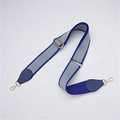 Verstellbarer Taschengurt aus grauem und blauem Stoff mit goldenen Metallkarabinern - Blau