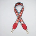 Bandoulière tissée réglable de style ethnique avec motifs géométriques colorés et clips dorés - Rouge Éclatant
