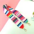 Tracolla regolabile a righe arcobaleno per borse con moschettoni in metallo dorato - Stile 2