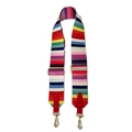 Tracolla larga regolabile a strisce colorate con ganci rotanti in metallo dorato - Stile 1