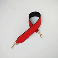 Wide red PU leather replacement handbag strap with gold swivel hooks for women - Red