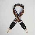 Tracolla larga regolabile in tessuto con motivi geometrici colorati e ganci dorati - Rombo Arcobaleno (Stile 1)