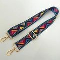 Verstellbarer bunter Schultergurt im Ethno-Stil mit goldenen Metallschnallen für Handtaschen - Silberverschluss / Ethnisch Muster 3