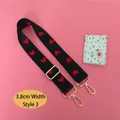 3.8cm wide adjustable replacement shoulder strap with heart pattern and gold hooks - Style 3 (Wide) Gold Clasp