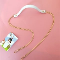 Tracolla in pelle PU bianca con catena in metallo dorato per borsa o ricambio spalla - Bianco
